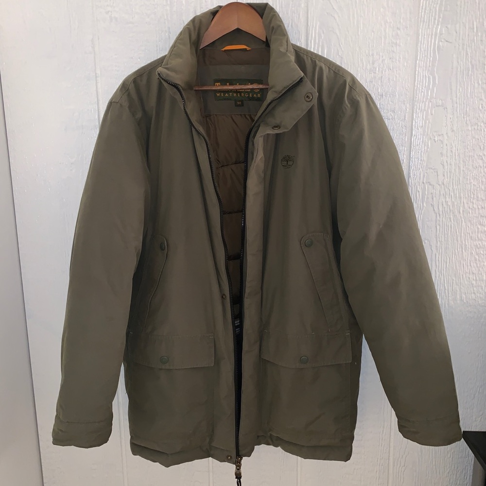 Timberland Puffer Coat in Camo Green